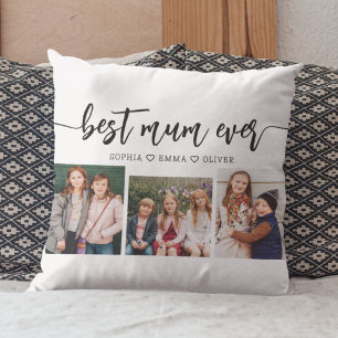 Best Mum Ever - Mother's Day Photo Collage Cushion