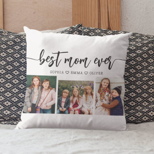 Best Mum Ever - Mother's Day Photo Collage Cushion