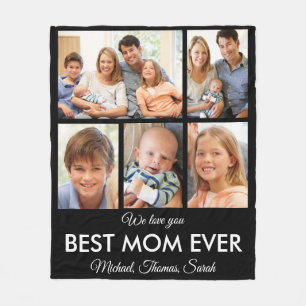 Best Mum Ever Mothers Day Photo Collage Fleece Blanket