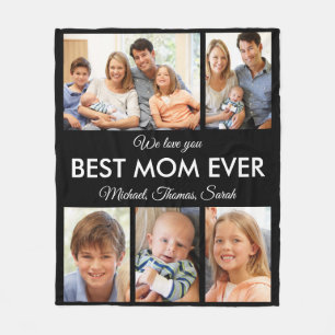 Best Mum Ever Mothers Day Photo Collage Fleece Blanket