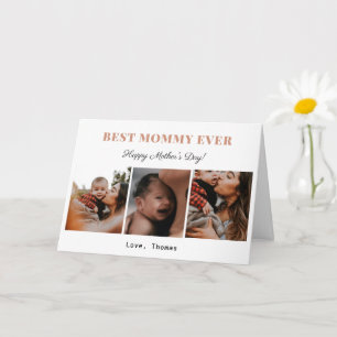 best mum ever mother's day photo collage modern  card
