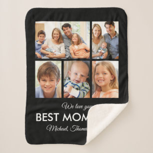 Best Mum Ever Mothers Day Photo Collage Sherpa Blanket