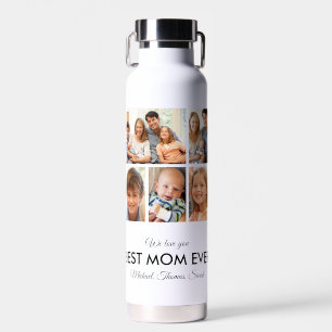 Best Mum Ever Mothers Day Photo Collage Water Bottle