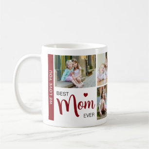 Best Mum Ever Mothers Day Red Photo Collage Coffee Mug