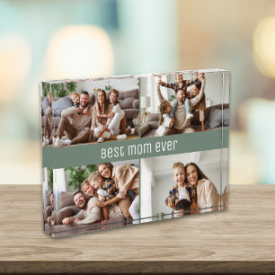 Best Mum Ever Mother's Day Sage Green Photo Block