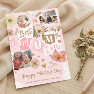Best Mum Ever Mother's Day Scrapbook Photo Collage Card