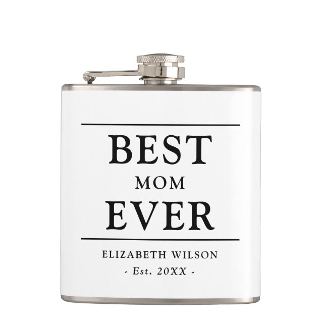 Best Mum Ever Mothers Gift Hip Flask (Front)