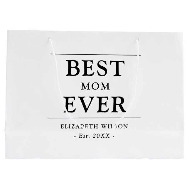 Best Mum Ever Mothers Gift Large Gift Bag (Back)