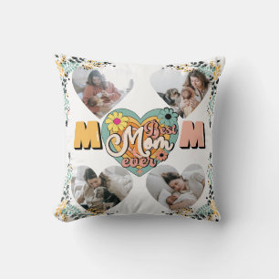 Best Mum Ever Multi Heart shape Photo Fleece Blank Cushion