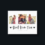 Best Mum Ever | Multi Photo Mother's Day Heart Canvas Print<br><div class="desc">Customisable mother's day canvas print featuring 3 photos of your own with a fun calligraphy beneath it that says "best mum ever" with hearts. Perfect keepsake gift for the mum in your life for a special occasion.</div>