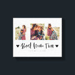 Best Mum Ever | Multi Photo Mother's Day Heart Canvas Print<br><div class="desc">Customisable mother's day canvas print featuring 3 photos of your own with a fun calligraphy beneath it that says "best mum ever" with hearts. Perfect keepsake gift for the mum in your life for a special occasion.</div>