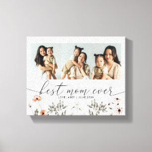 Best Mum Ever   Multi Photo Mother's Day Keepsake Canvas Print