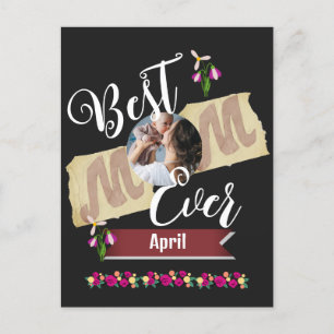 best mum ever, mum and baby one photo family  holiday postcard