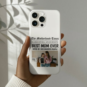 Best Mum Ever Newspaper  Custom Name & Photo iPhone 16 Pro Case