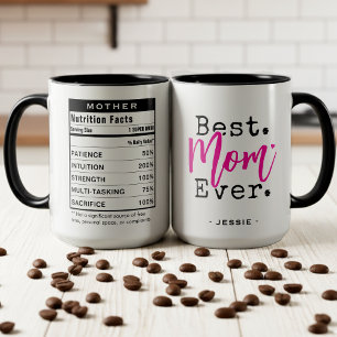 Best Mum Ever Nutrition Facts Mother's Day Mug