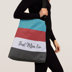 Best Mum Ever or your Name or Text Striped Pattern Crossbody Bag