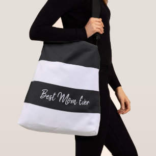 Best Mum Ever or your Name or Text Striped Pattern Crossbody Bag