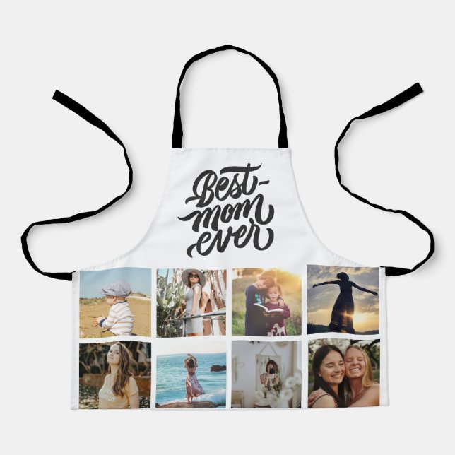 Best Mum Ever Personalised 12 Photo Collage Apron (Front)