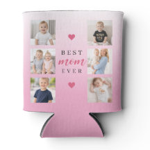 Best Mum Ever Personalised 7-Photo Collage Pink