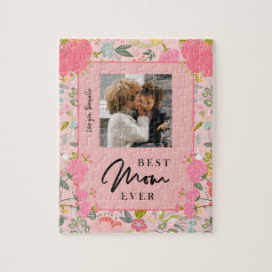 Best mum ever personalised family photo and text jigsaw puzzle