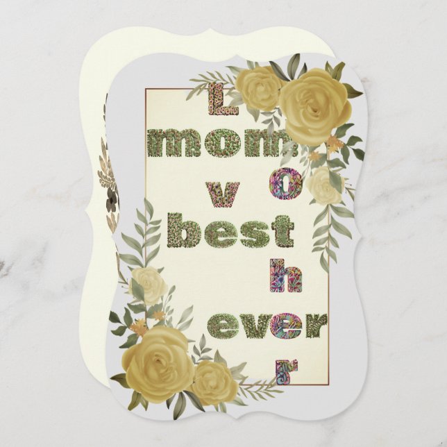 Best Mum Ever - Personalised Mother’s Day Card wit (Front/Back)
