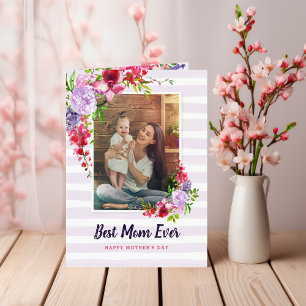 Best Mum Ever Personalised Mother's Day Photo Card