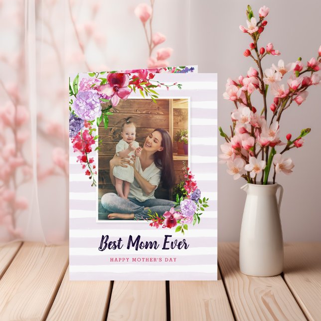 Best Mum Ever Personalised Mother's Day Photo Card (Creator Uploaded)