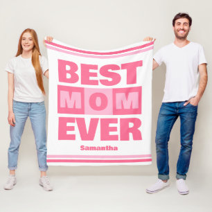 Best Mum Ever Personalised Name Fleece Blanket