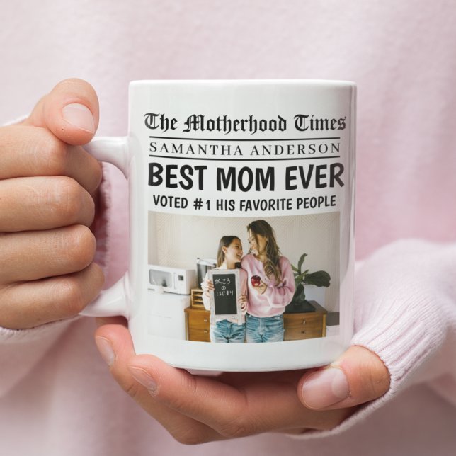 Best Mum Ever Personalised Newspaper Photo  Coffee Mug (Creator Uploaded)
