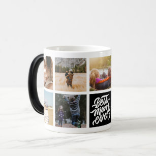 Best Mum Ever Personalised Photo Collage Black Magic Mug