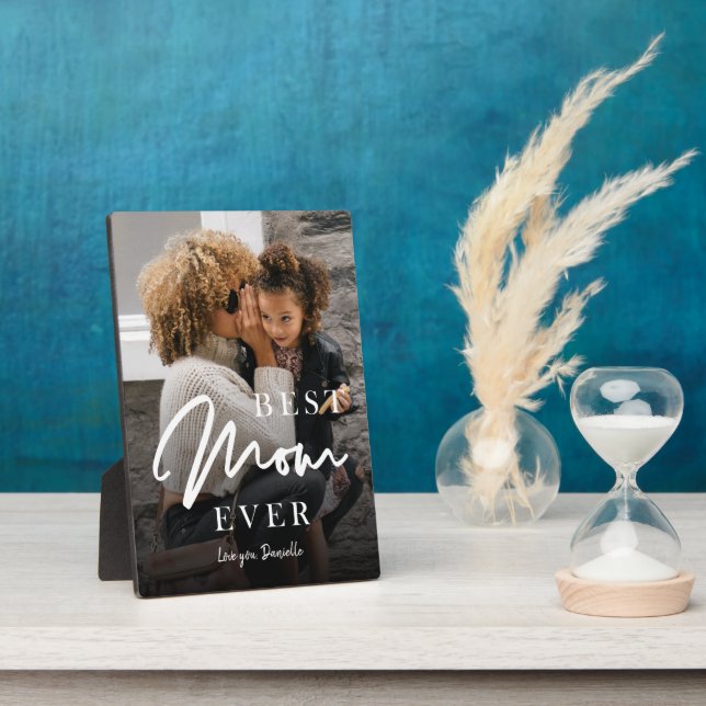 Best mum ever personalised photo Mothers Day Plaqu Plaque (Side)
