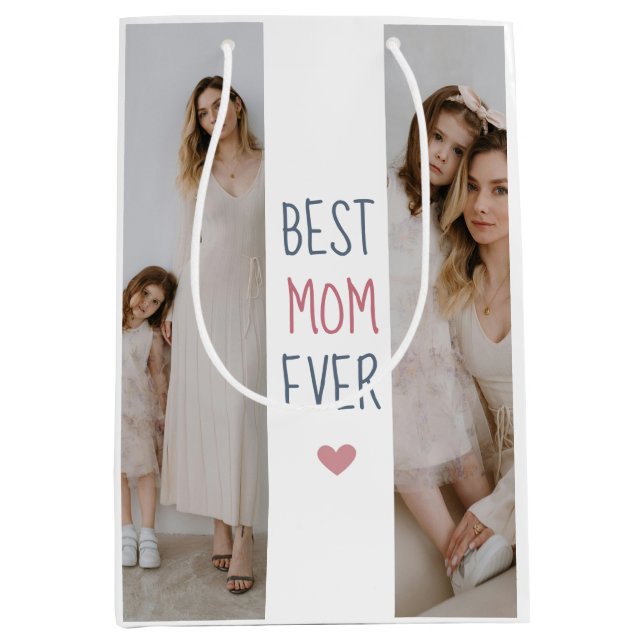 Best Mum Ever - Personalised Photo & Text Gift Bag (Front)