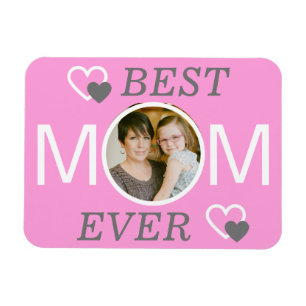 Best Mum Ever Personalised Pink Photo Magnet