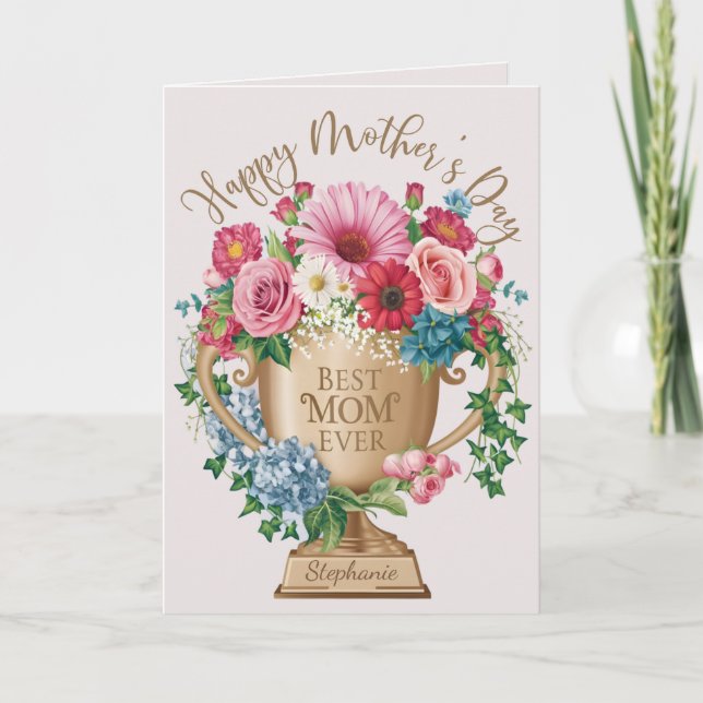 Best Mum Ever Personalised Thank You Card (Front)