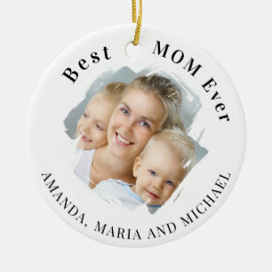 Best Mum Ever Photo  Ceramic Tree Decoration