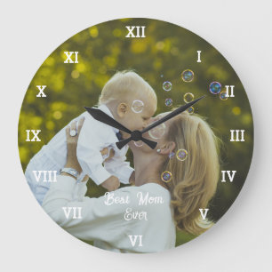 Best Mum Ever Photo Collage Create Your Own Large Clock