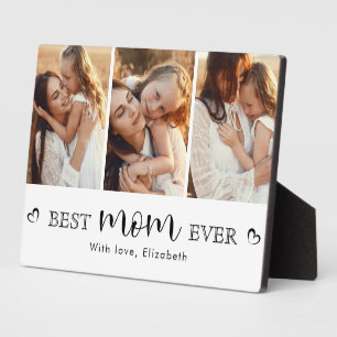 Best Mum Ever Photo Collage Cute Trendy  Plaque