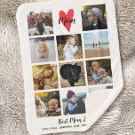 Best Mum Ever Photo Collage Mother's Day Birthday Sherpa Blanket<br><div class="desc">Wrap your mum or loved one in this super soft, super cosy sherpa fleece blanket. Design features 11 of your favourite photos - Perfect for uploading square Instagram photos. Centre square features a heart and "Mum" text but easily change to Dad, Grandma, etc. Also add custom text below such as...</div>