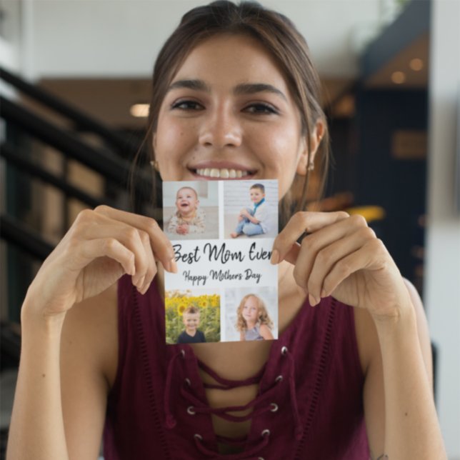 Best Mum Ever Photo Collage Mother's Day Card (Creator Uploaded)