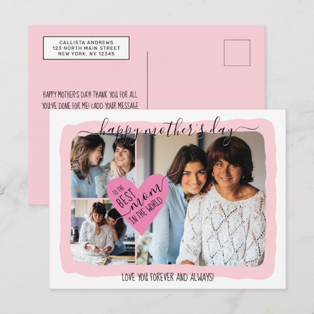 Best Mum Ever Photo Collage Mother's Day Holiday Postcard (Front/Back)