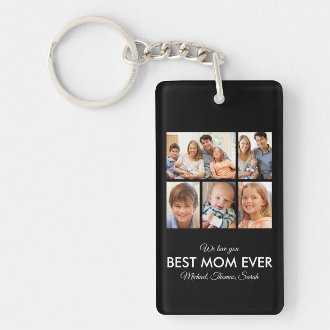 Best Mum Ever Photo Collage Mothers Day Key Ring (Front)