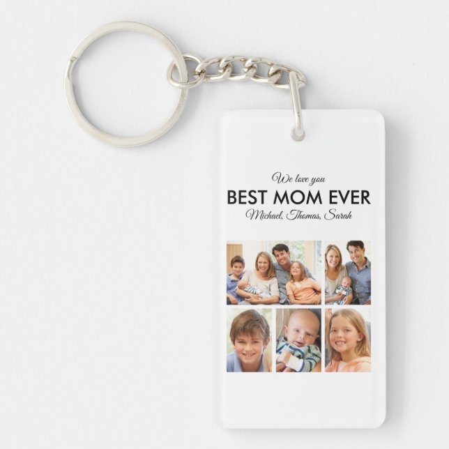 Best Mum Ever Photo Collage Mothers Day Key Ring (Front)