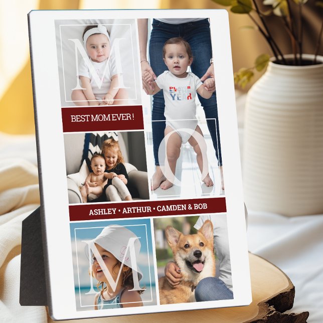 Best Mum Ever Photo Collage Mother's Day Plaque (Creator Uploaded)