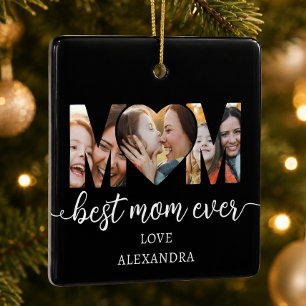 Best Mum Ever Photo Collage Mothers Gift Ceramic Ornament