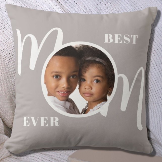 Best Mum Ever Photo Grey Cushion (Creator Uploaded)