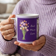 Best mum ever photo & modern flowers Mother’s Day