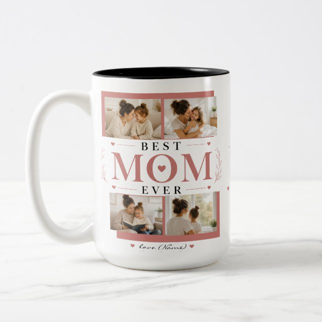 Best Mum Ever Photo Mug Personalised with Message  (Left)