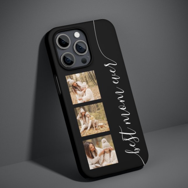 Best Mum Ever Photo Picture  Elegant Script Black Case-Mate iPhone Case (Creator Uploaded)