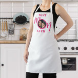 Best Mum Ever Photo Pink  Apron<br><div class="desc">This Best Mum Ever Photo Apron is decorated with the word Mum in stylish pink typography.
Easily customisable with your photo.
Makes a perfect Mother's Day gift.</div>