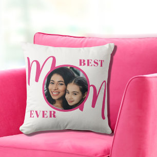 Best Mum Ever Photo Pink Cushion